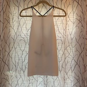 Strappy open back high neck tank